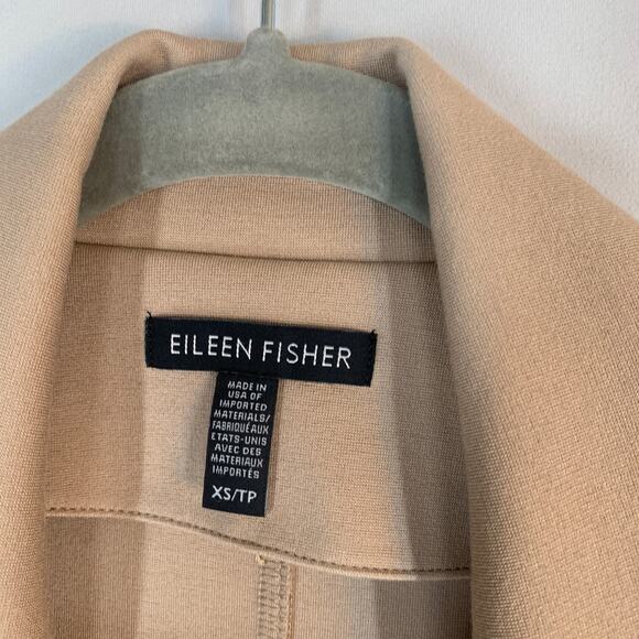 Eileen Fisher Flex Tencel Ponte Notch Collar Jacket XS Bramble Tan - Picture 6 of 12